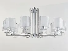 Люстра подвесная 4710/C Newport белая прозрачная на 10 ламп, основание хром в стиле современный 